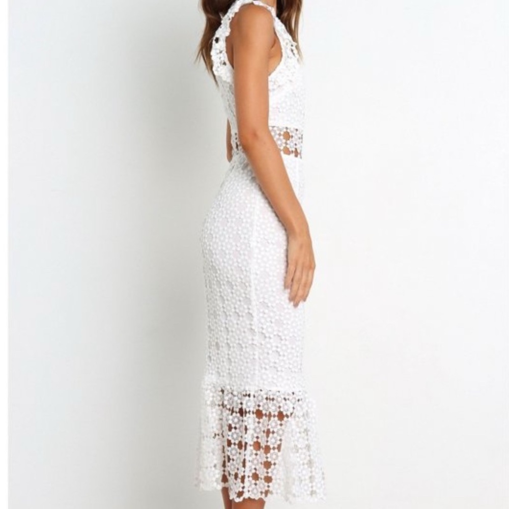 White Lace Midi Dress